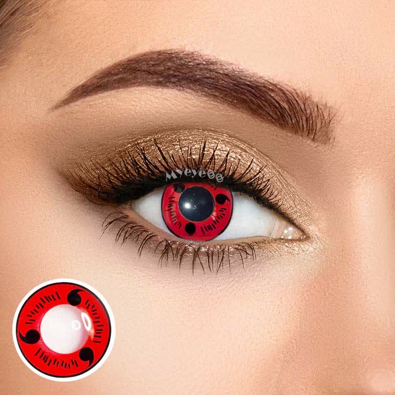 Coloredeye Sharingan Magatama Red Prescription Cosplay Colored Contact Lenses