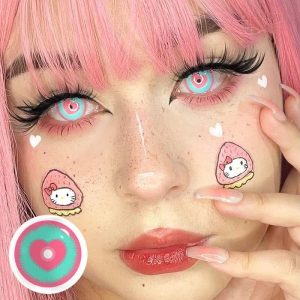 Coloredeye Blind Minecraft Green Pink Prescription Cosplay Colored Contact Lenses