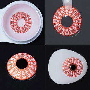 Coloredeye Spider Web Red Prescription Cosplay Colored Contact Lenses