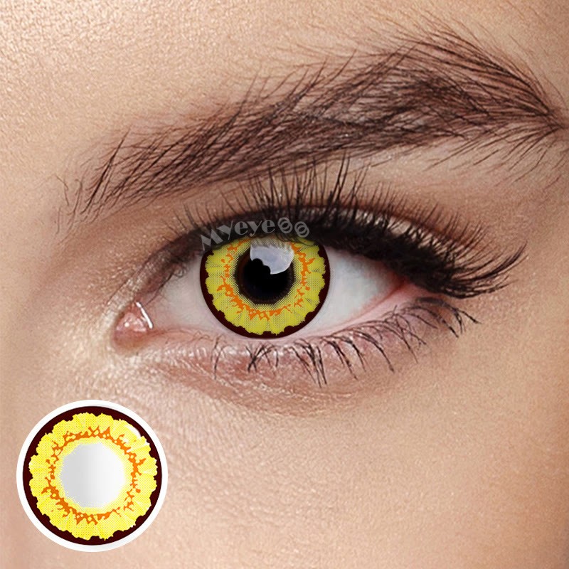 Coloredeye Sunflower Yellow Brown Prescription Cosplay Colored Contact Lenses