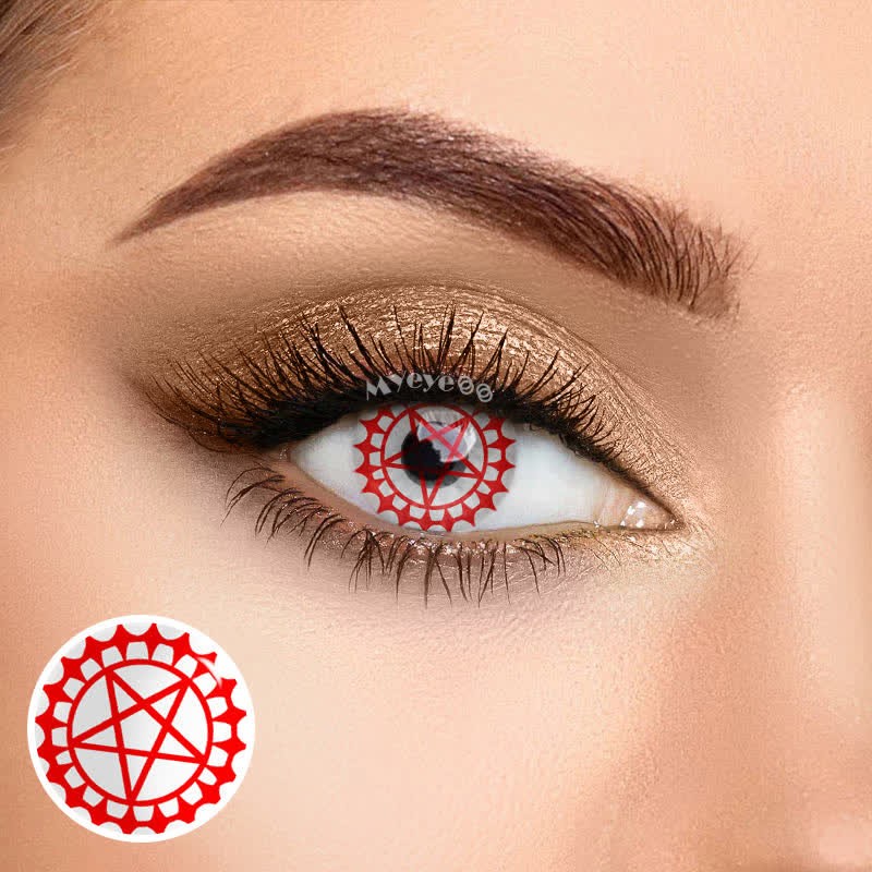 Coloredeye Blind Ciel's Contract Red & White Cosplay Colored Contact Lenses