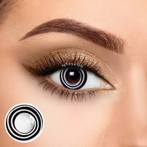 Coloredeye Black White Spiral Prescription Cosplay Colored Contact Lenses