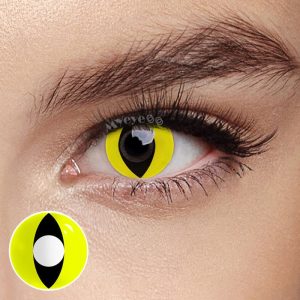 Coloredeye Yellow Cat Eyes Prescription Cosplay Colored Contact Lenses