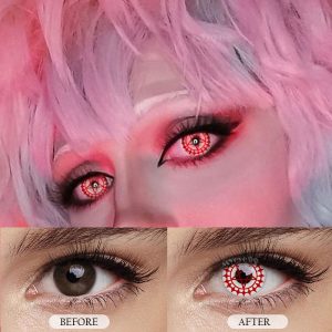 Coloredeye Blind Ciel's Contract Red & White Cosplay Colored Contact Lenses