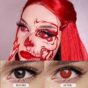 Coloredeye Blind Red Mesh Cosplay Colored Contact Lenses