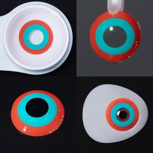 Coloredeye Block Red & Green Prescription Cosplay Colored Contact Lenses