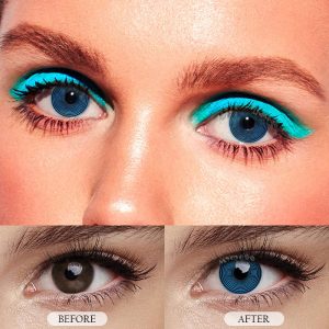 Coloredeye Blue Swirl Prescription Cosplay Colored Contact Lenses