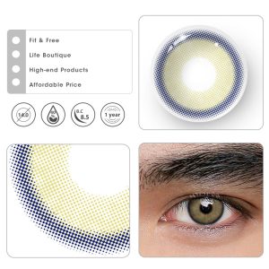 Coloredeye Neala Yellow Brown Prescription Men Colored Contact Lenses