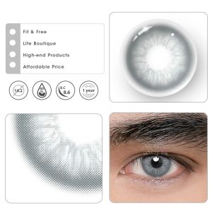 Coloredeye Unspoken Mirage Grey Prescription Men Colored Contact Lenses