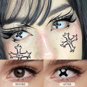Coloredeye Black Cross Cosplay Colored Contact Lenses