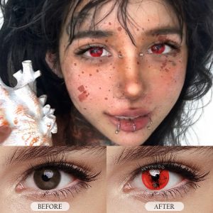 Coloredeye Blood Red Prescription Cosplay Colored Contact Lenses | 1 Day