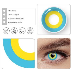 Coloredeye Block Blue & Yellow Prescription Cosplay Colored Contact Lenses