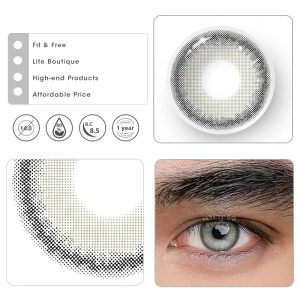 Coloredeye Fox's Eye Grey Prescription Men Colored Contact Lenses