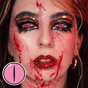 Coloredeye Blind Kamado Nezuko Rose Cosplay Colored Contact Lenses