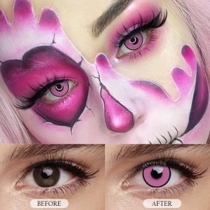 Coloredeye Minecraft Pink Prescription Cosplay Colored Contact Lenses