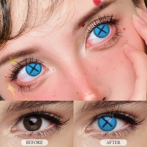 Coloredeye Blind Button Eye Blue Cosplay Colored Contact Lenses