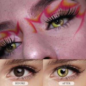 Coloredeye Anime Tear Yellow Prescription Cosplay Colored Contact Lenses