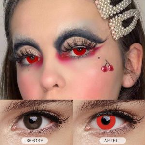 Coloredeye Vampire Red Block Prescription Cosplay Colored Contact Lenses