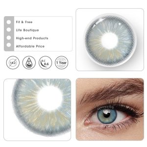 Coloredeye Iced American Blue Grey Prescription Colored Contact Lenses