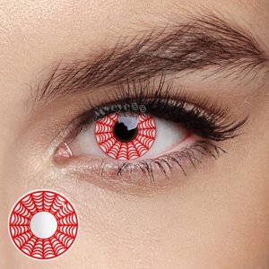 Coloredeye Spider Web Red Prescription Cosplay Colored Contact Lenses