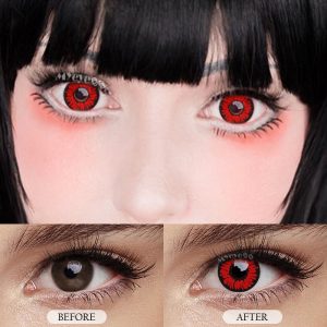 Coloredeye Peony Red Prescription Cosplay Colored Contact Lenses