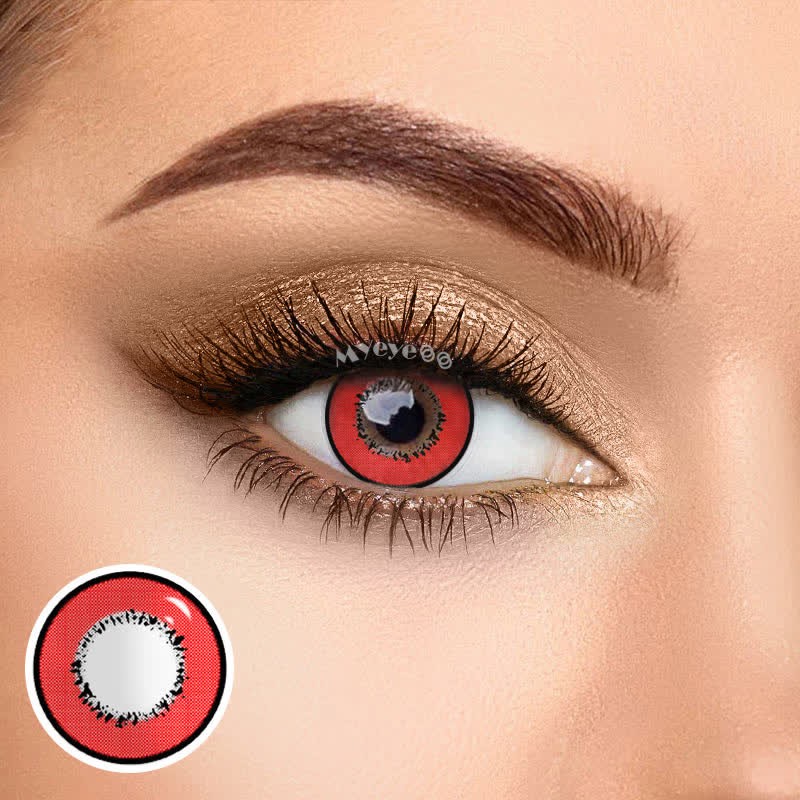 Coloredeye Elements Red Prescription Cosplay Colored Contact Lenses
